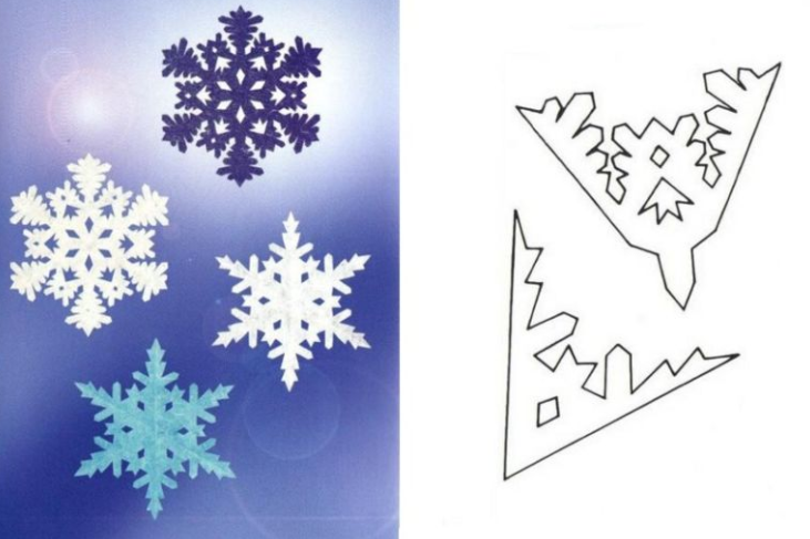 Сніжинки з паперу шаблони для вирізання. Трафарети, шаблони, зі згином, покроково легкі і красиві